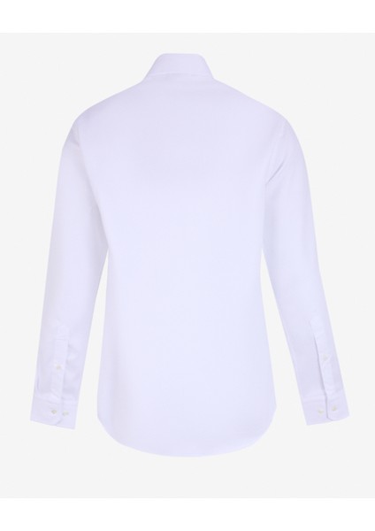 Slim Fit Italyan Yaka Beyaz Erkek Gömlek BBFW24MSH003 fiyatları