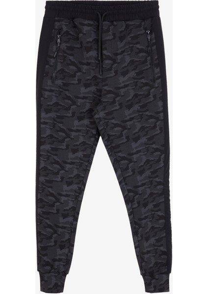 Gmg Fırenze Normal Bel Slim Fit Siyah Erkek Eşofman Altı GU24MFW14001