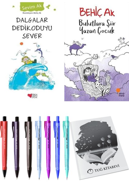 Bulutlara Şiir Yazan Çocuk ve Dalgalar Dedikoduyu Sever 2li Set + Hediyeli