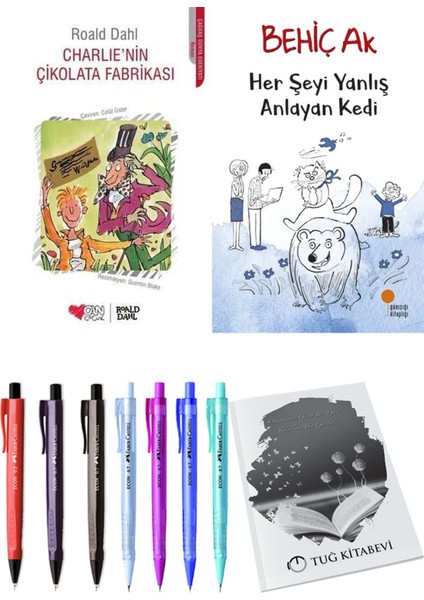 Her Şeyi Yanlış Anlayan Kedi ve Charlie'nin Çikolata Fabrikası 2li Set + Hediyeli