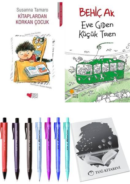 Eve Giden Küçük Tren ve Kitaplardan Korkan Çocuk 2li Set + Hediyeli