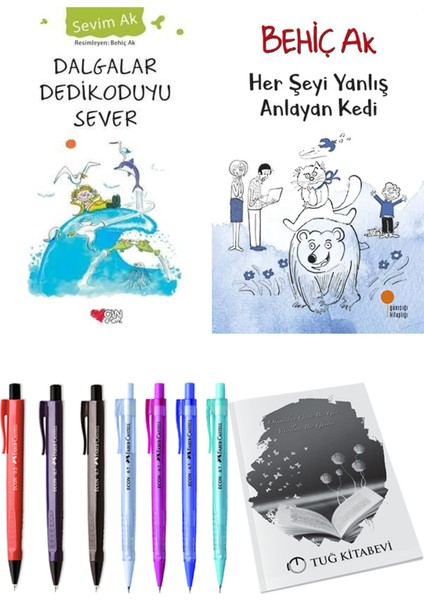 Her Şeyi Yanlış Anlayan Kedi ve Dalgalar Dedikoduyu Sever 2'li Set - Kalem