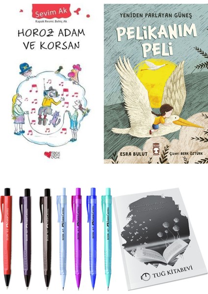 Yeniden Parlayan Güneş Pelikanım Peli ve Horoz Adam ve Korsan 2'li Set - Kalem
