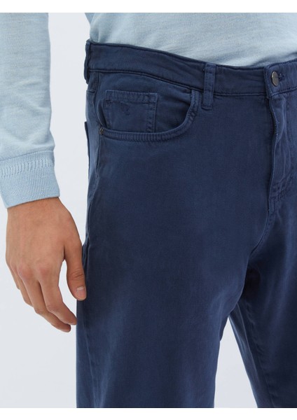 Indigo Dokuma Carrot Fit Casual Pamuk Karışımlı Pantolon