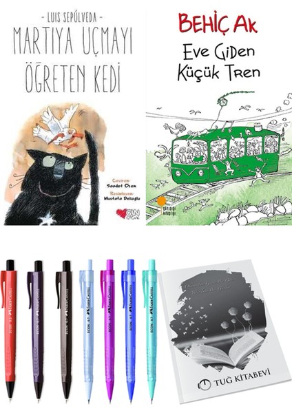 Eve Giden Küçük Tren ve Martıya Uçmayı Öğreten Kedi 2li Set + Hediyeli