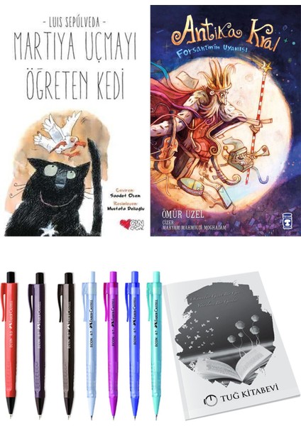 Antika Kral Forsantin'in Uyanışı ve Martıya Uçmayı Öğreten Kedi 2'li Set - Kalem