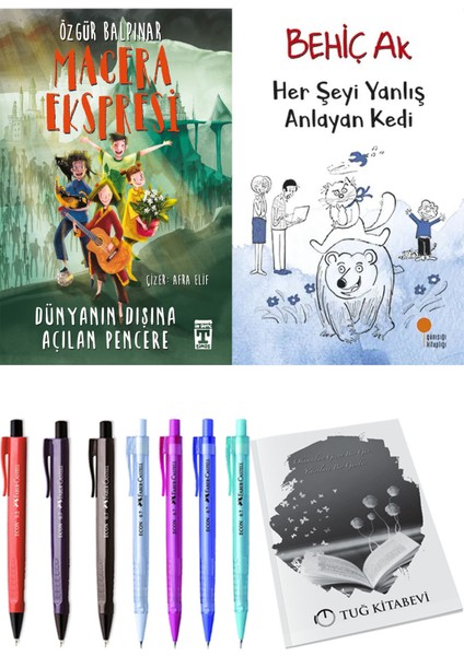 Her Şeyi Yanlış Anlayan Kedi ve Gelecek Ekspresi Dünyanın Dışına Açılan Pencere 2'li Set - Kalem