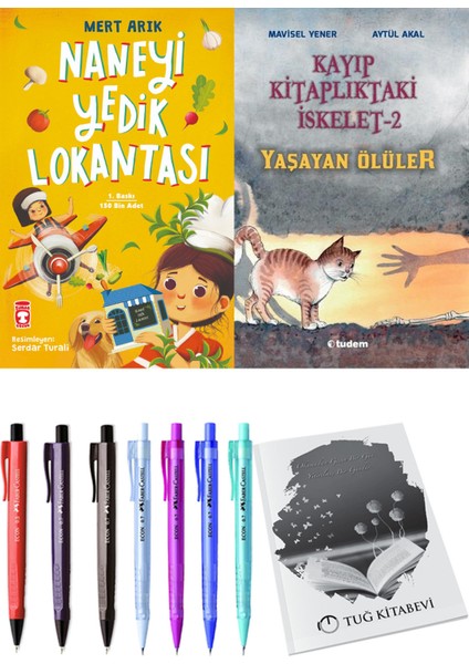 Kayıp Kitaplıktaki Iskelet 2 Yaşayan Ölüler ve Naneyi Yedik Lokantası 2li Set + Hediyeli