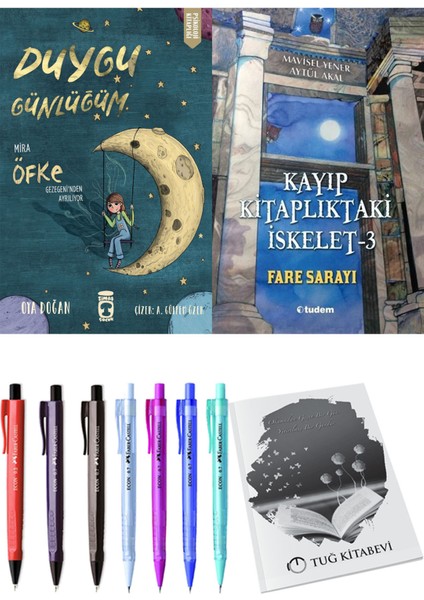 Kayıp Kitaplıktaki Iskelet 3 Fare Sarayı ve Duygu Günlüğüm Mira Öfke Gezegeni'nden Ayrılıyor 2li Set + Hediyeli