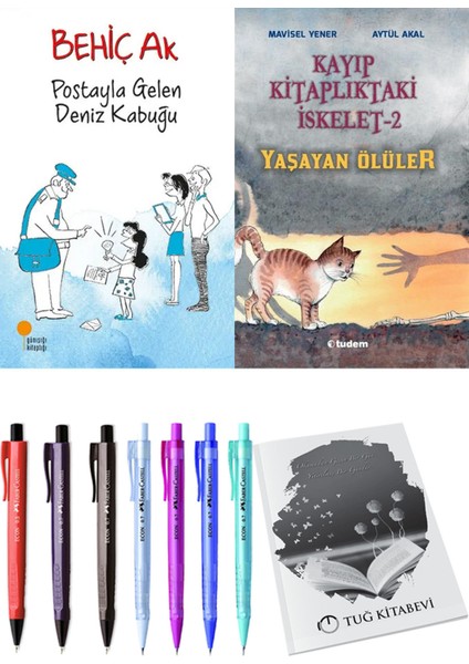 Kayıp Kitaplıktaki Iskelet 2 Yaşayan Ölüler ve Postayla Gelen Deniz Kabuğu 2'li Set - Kalem