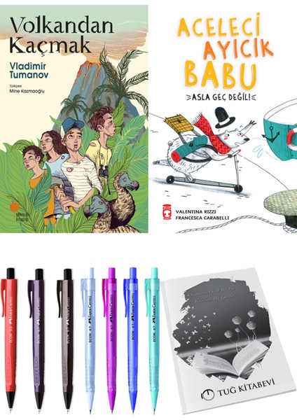 Aceleci Ayıcık Babu Asla Geç Değil ve Volkandan Kaçmak 2'li Set - Kalem