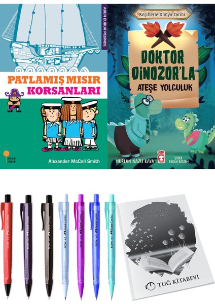 Doktor Dinozor'la Ateşe Yolculuk ve Patlamış Mısır Korsanları 2'li Set - Kalem
