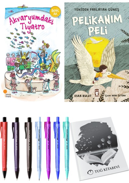 Yeniden Parlayan Güneş Pelikanım Peli ve Akvaryumdaki Tiyatro 2li Set + Hediyeli
