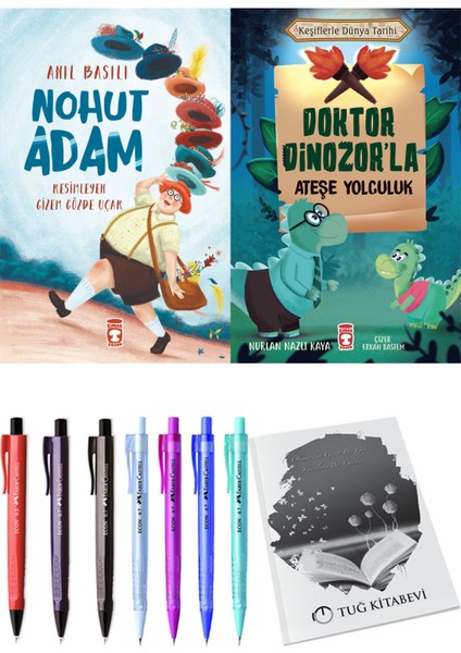 Doktor Dinozor'la Ateşe Yolculuk ve Nohut Adam 2li Set + Hediyeli