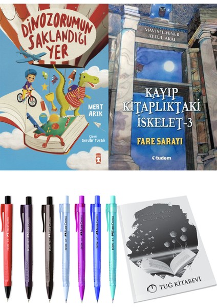 Kayıp Kitaplıktaki Iskelet 3 Fare Sarayı ve Dinazorumun Saklandığı Yer 2li Set + Hediyeli