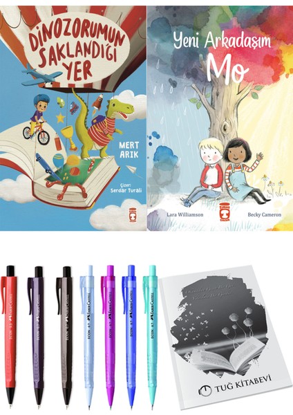 Yeni Arkadaşım Mo ve Dinazorumun Saklandığı Yer 2li Set + Hediyeli