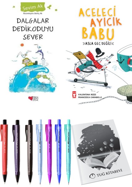 Aceleci Ayıcık Babu Asla Geç Değil ve Dalgalar Dedikoduyu Sever 2li Set + Hediyeli