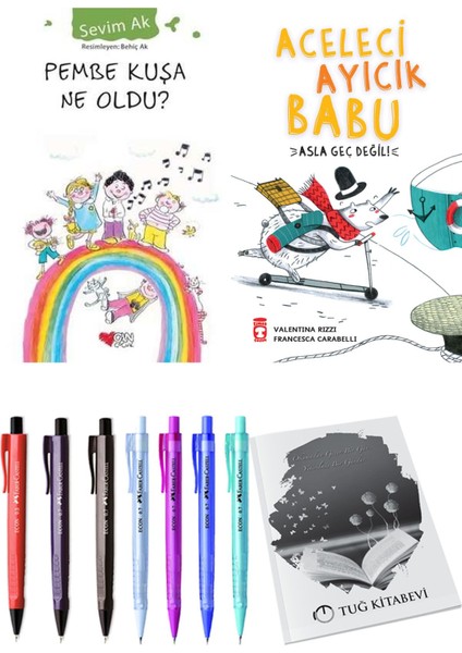 Aceleci Ayıcık Babu Asla Geç Değil ve Pembe Kuşa Ne Oldu? 2li Set + Hediyeli