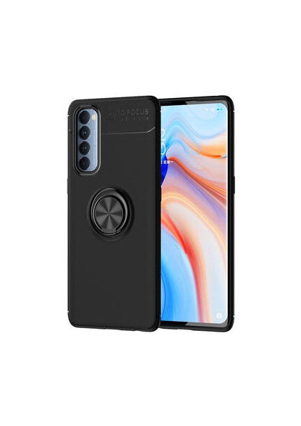 Oppo Reno 4 Pro 4g Kılıf Yüzüklü Sağlam Esnek Ringo Silikon Kapak