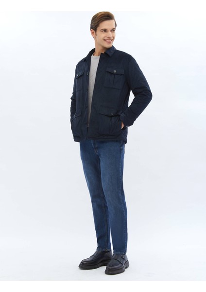 Lacivert Fitilli Regular Fit Dokuma Kadife Overshırt fiyatları