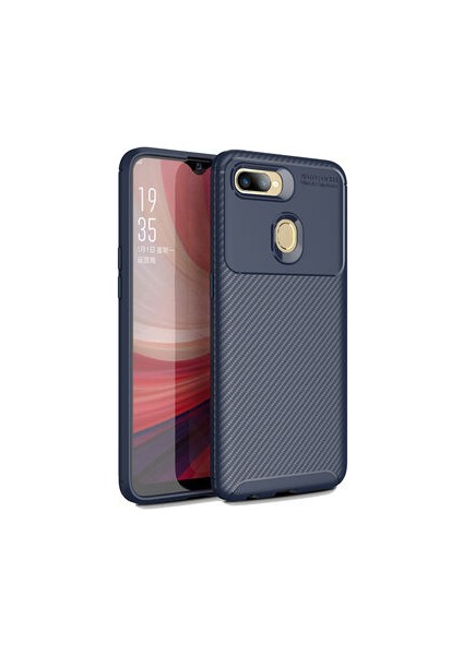 Oppo A7X Kılıf Karbon Desenli Şık Tamia Premium Silikon Kapak