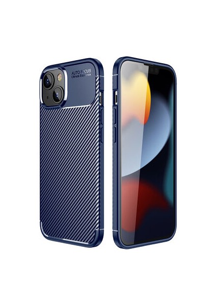 iPhone 14 Plus Kılıf Karbon Desenli Şık Tamia Premium Silikon Kapak