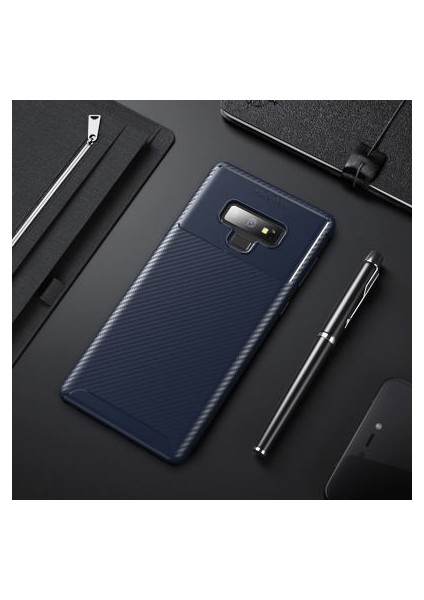 Samsung Galaxy Note 9 Kılıf Karbon Desenli Şık Tamia Premium Silikon Kapak