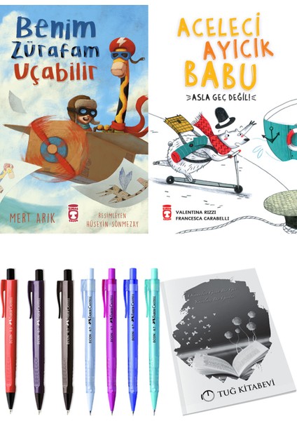 Aceleci Ayıcık Babu Asla Geç Değil ve Benim Zürafam Uçabilir 2li Set