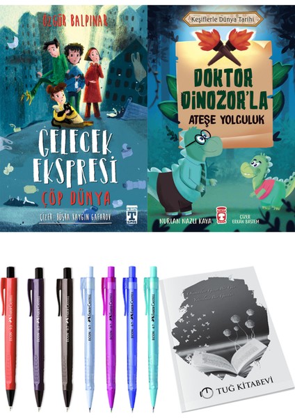 Doktor Dinozor'la Ateşe Yolculuk ve Gelecek Ekspresi Çöp Dünya 2li Set + Hediyeli