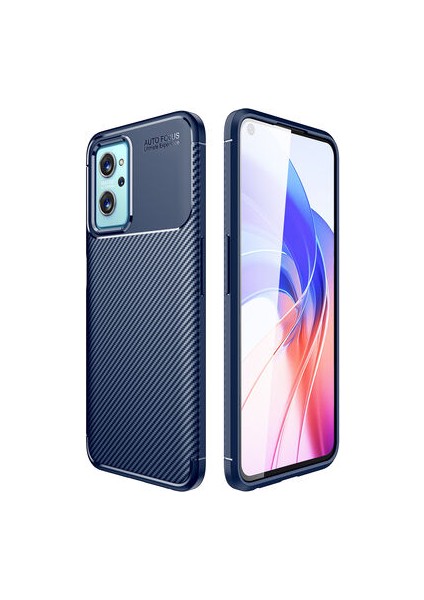 Oppo A76 Kılıf Karbon Desenli Şık Tamia Premium Silikon Kapak
