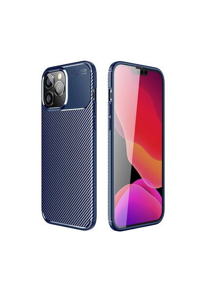 iPhone 14 Pro Max Kılıf Karbon Desenli Şık Tamia Premium Silikon Kapak