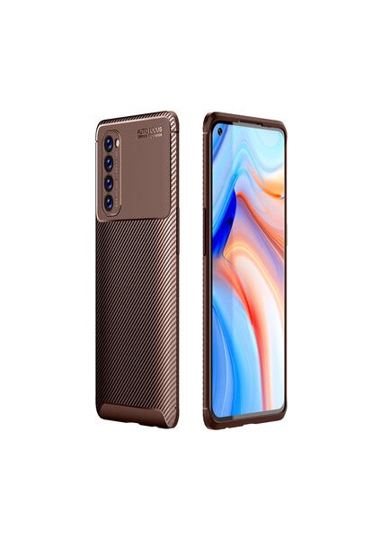 Oppo Reno 4 Pro 4g Kılıf Karbon Desenli Şık Tamia Premium Silikon Kapak