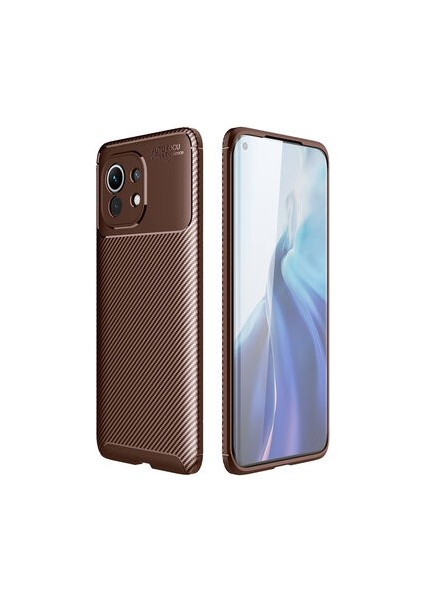 Xiaomi Mi 11 Kılıf Karbon Desenli Şık Tamia Premium Silikon Kapak