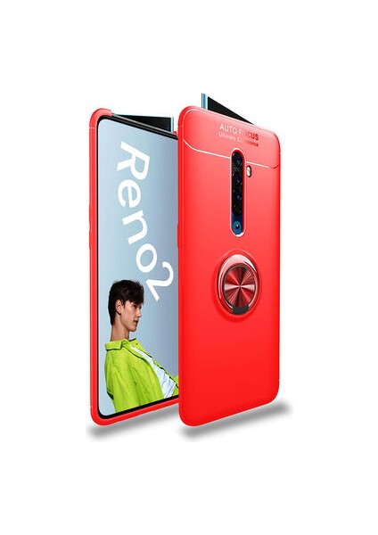Oppo Reno 2z Kılıf Yüzüklü Sağlam Esnek Ringo Silikon Kapak