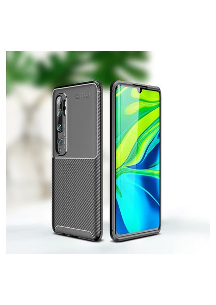 Xiaomi Mi Note 10 Kılıf Karbon Desenli Şık Tamia Premium Silikon Kapak