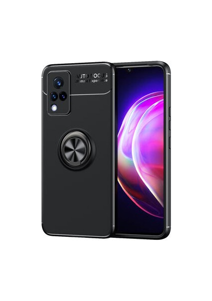 Vivo V21 Kılıf Yüzüklü Sağlam Esnek Ringo Silikon Kapak