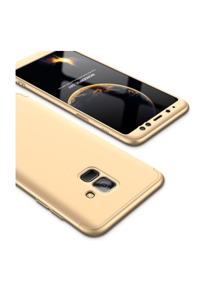 Samsung Galaxy A8 Plus 2018 Kılıf 3 Parçalı Şık Patch Sert Silikon Kapak