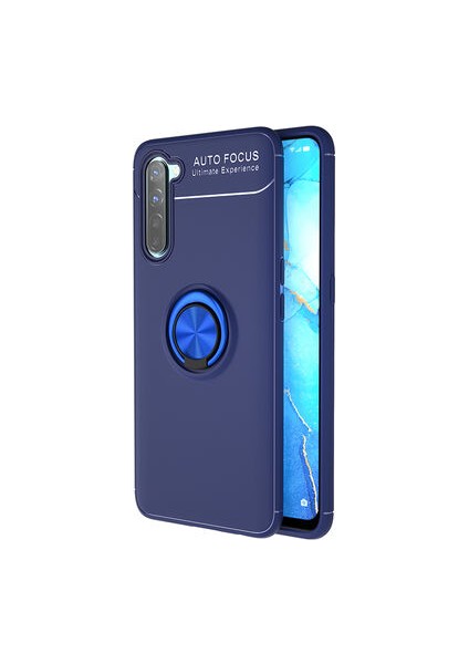 Oppo Reno 3 Kılıf Yüzüklü Sağlam Esnek Ringo Silikon Kapak