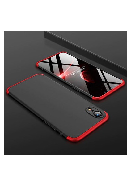 iPhone Xr Kılıf 3 Parçalı Şık Patch Sert Silikon Kapak