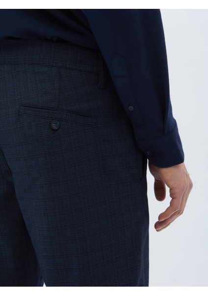 Lacivert Desenli Dokuma Casual Pantolon fırsatları