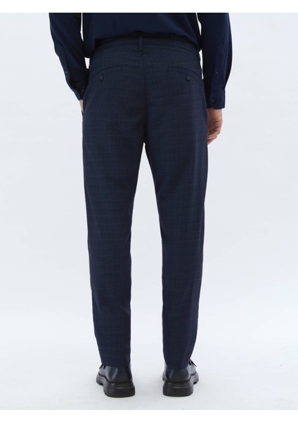 Lacivert Desenli Dokuma Casual Pantolon indirimleri