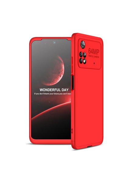 Poco M4 Pro 4g Kılıf 3 Parçalı Şık Patch Sert Silikon Kapak