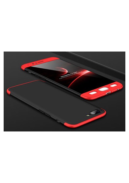 One Plus 5 Kılıf 3 Parçalı Şık Patch Sert Silikon Kapak