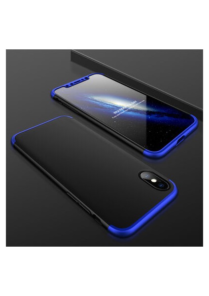 iPhone x Kılıf 3 Parçalı Şık Patch Sert Silikon Kapak