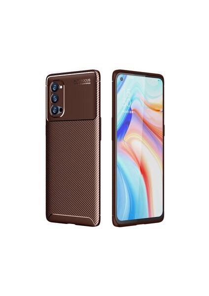Oppo Reno 4 Pro 5g Kılıf Karbon Desenli Şık Tamia Premium Silikon Kapak