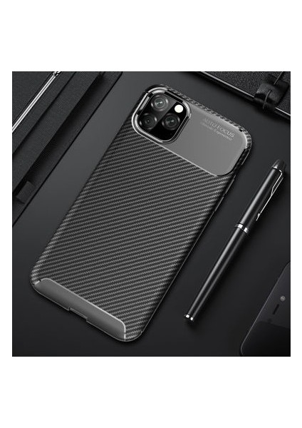 iPhone 11 Pro Kılıf Karbon Desenli Şık Tamia Premium Silikon Kapak