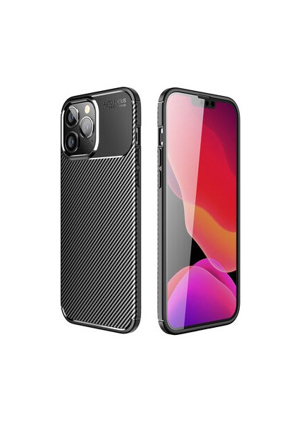 iPhone 14 Pro Max Kılıf Karbon Desenli Şık Tamia Premium Silikon Kapak