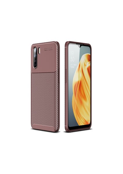 Oppo Reno 3 Kılıf Karbon Desenli Şık Tamia Premium Silikon Kapak