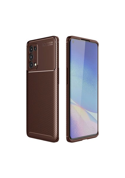 Oppo Reno 5 Pro 5g Kılıf Karbon Desenli Şık Tamia Premium Silikon Kapak