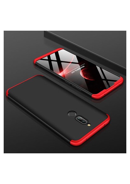Redmi 8 Kılıf 3 Parçalı Şık Patch Sert Silikon Kapak
